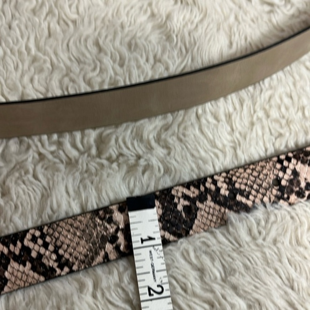 Faux snake skin  2X belt brown and tans silver buckle